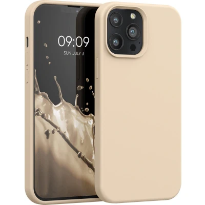 Afbeelding van kwmobile telefoonhoesje geschikt voor Apple iPhone 13 Pro Max Hoesje met siliconen coating Smartphone case in parelmoer