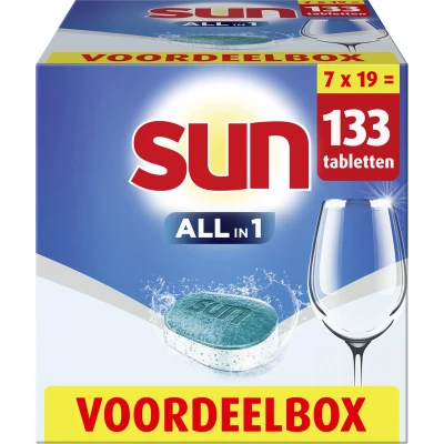 Afbeelding van 7x Sun Vaatwastabletten All in 1 Normaal 19 stuks
