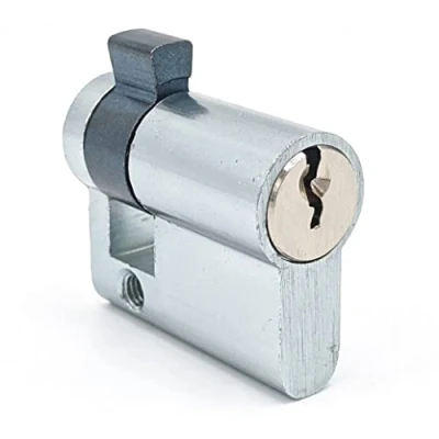 Afbeelding van geba DIN18252 Aluminium profielhalve cilinder voor sleutelschakelaar, met messing kern, sluitneusstand 0, niet verstelbaar, cilinderlengte: 40 mm, incl. 3 sleutels
