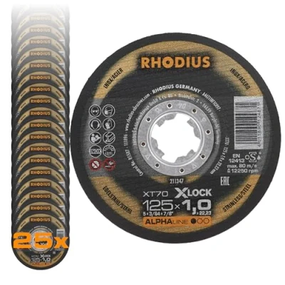 Afbeelding van Rhodius 211347 ALPHAline I XT70 Doorslijpschijf X LOCK 125 1,0 22,23 (25st)