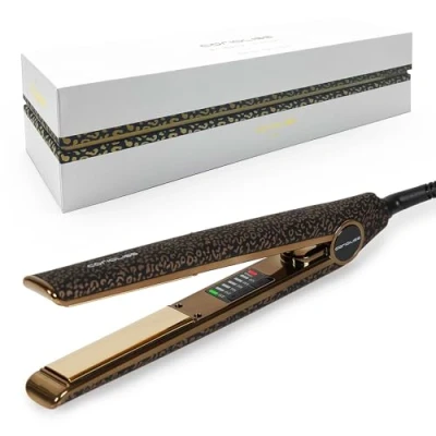 Afbeelding van Corioliss C1 Titanium technologie en platen voor fijn haar Professionele stijltang met temperatuur controle (Leopard Gold Soft Touch)