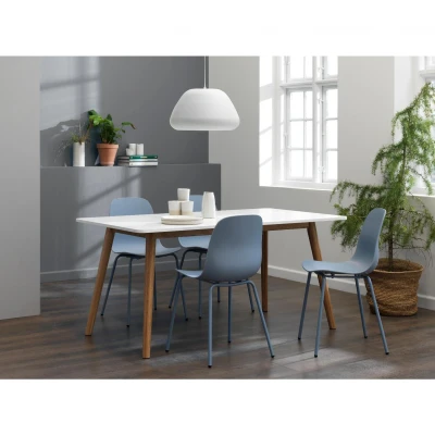 Afbeelding van Nordic Home Lara eetkamerstoel blauw Kunststof