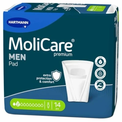 Afbeelding van 6x Molicare Premium Men Pad 2 Druppels 330 ml Absorptie 14 stuks
