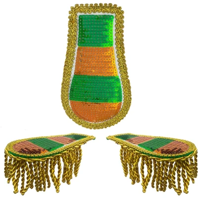 Afbeelding van Fjesta Epauletten Kruikenstad Pailletten Dames Heren Carnaval Accessoires Groen/Oranje One Size