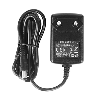 Afbeelding van Security 01 DC 6V 1A 1000mA voedingsadapter, stekker 5,5 mm x 2,1 mm, met 3,5 1,35 4,0 1,7 stekker.