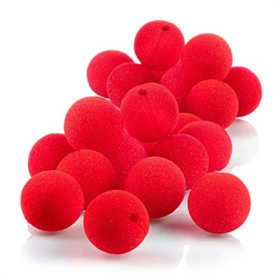 Afbeelding van COM FOUR® 24x clownsneus van schuim verkleedaccessoires voor carnaval, verkleedkleding, kinderverjaardagsfeestjes, promoties, campagnes nepneus schuimapplicatie Ø 5 cm (24 stuks)