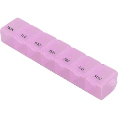 Afbeelding van pillendoos 7 dagen pillendoosje soorteer medicijnen doosje Roze anabox