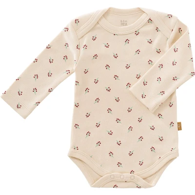 Afbeelding van Fresk Romper met Lange Mouwen 0 3 m Kraamcadeau Babykleding Biologisch Katoen Beige Berries