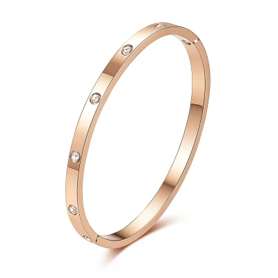 Afbeelding van Thin Diamond Stud Bracelet Rose