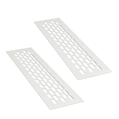 Afbeelding van sossai® aluminium ventilatierooster Alucratis (2 stuks) Rechthoekig afmetingen: 24,5 x 6 cm Kleur: wit afvoerluchtrooster
