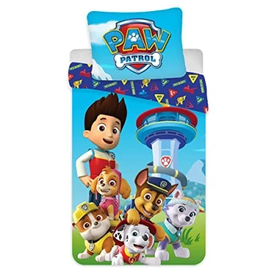 Afbeelding van Ledikant Peuterdekbedovertrek Paw Patrol 100x135 cm 40x60 kussenloop 100% katoen