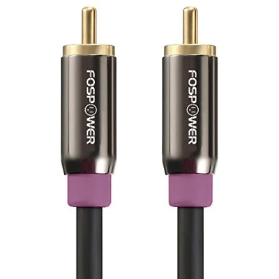 Afbeelding van FosPower Premium mono subwoofer kabel [3m lang] RCA audio coax/1 x 1 kabel/geluidskabel [24k verguld meerdere afgeschermd]