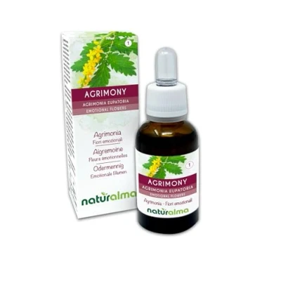 Afbeelding van Agrimony of Agrimonie (Agrimonia eupatoria) Naturalma Bachbloesems Druppels 30 ml alcoholvrij vloeibaar extract Bloesemessences Veganistisch en
