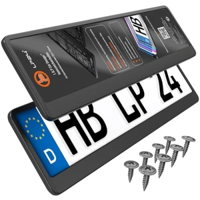 Afbeelding van L &amp; P Car Design A162 2 x kentekenplaathouder in zwart (zwart zwart)