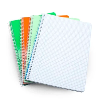 Afbeelding van DOJA Barcelona notitieboek A5, geruit met zachte omslag, 4 stuks, 210 x 148 mm, 80 vellen, notitieboek, willekeurige kleuren, schoolschriften, spiraalblok, verschillende