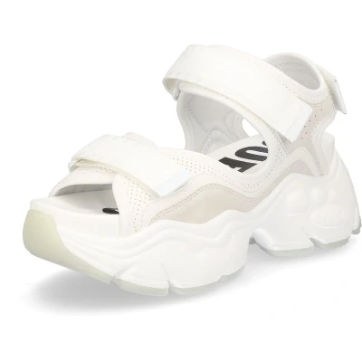 Afbeelding van Buffalo Binary Sandalen met plateauzool, Dames, Maat: 42, White Imitatieleer/ textiel