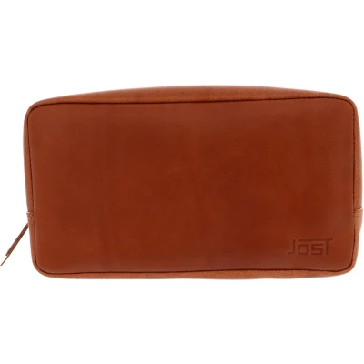 Afbeelding van JOST Leren Toilettas Futura Etui Cognac Bruine