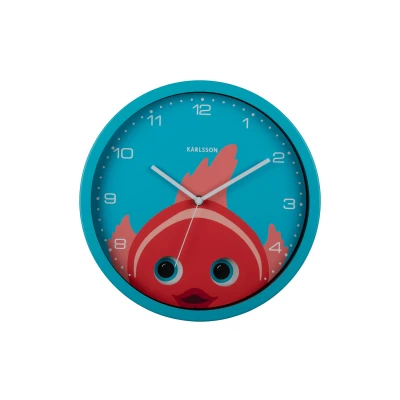 Afbeelding van Karlsson Wandklok Peekaboo Goldfish Lichtblauw Ø30,8cm