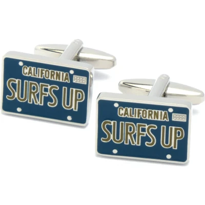 Afbeelding van Manchetknopen Surfs Up California Surfer Blauw Geel