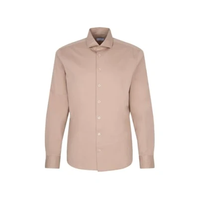 Afbeelding van Seidensticker Casual herenoverhemd regular fit gemakkelijk te strijken Kent kraag lange mouwen 100% katoen, bruin, 44