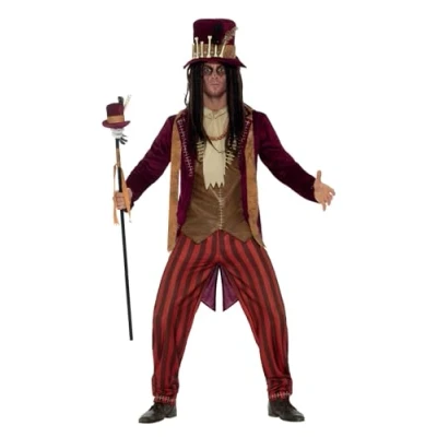 Afbeelding van Smiffy&#039;s Heks &amp; Spider Lady Voodoo Duistere Religie Kostuum Onheilspellende Medicijnman Rood, Bruin Medium Halloween Verkleedkleding