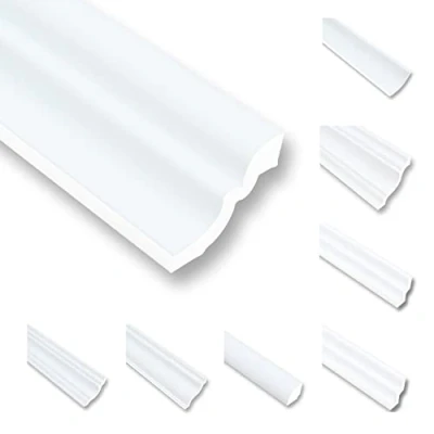 Afbeelding van 100 m plafondlijsten van piepschuim XPS, stuclijsten, eindlijst, plafond, wit, 50 x mm, sierlijst, voordeelpakket NS50