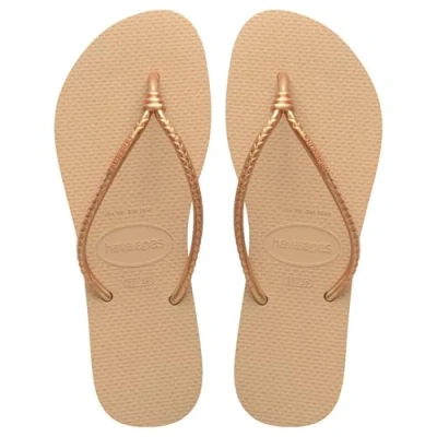 Afbeelding van Havaianas Dames Slim Tube Flip Flop, Gouden, 4.5/5 UK, goud, UK