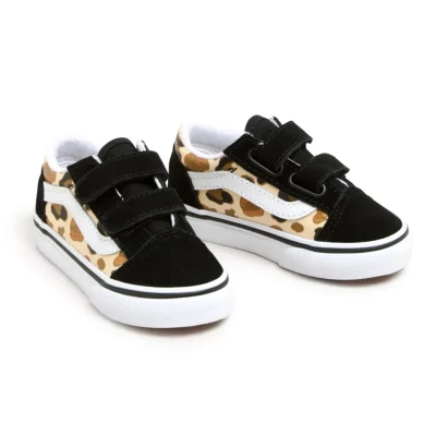 Afbeelding van Vans OLD Skool Unisex Sneakers laag voor kinderen, Maat: 24, Black/brown Leer en textiel