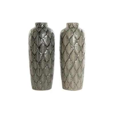 Afbeelding van Vaas DKD Home Decor Groen Grijs Porselein Orientaals 16 x 40 cm (2 Stuks)