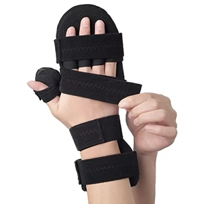 Afbeelding van Rest handspalk voor beroerte, 5 vingers, spieratrofie, revalidatie, nacht immobilisatiesysteem, orthese stabilisator herstel en artritis, lichte krampen, linker rechterhand