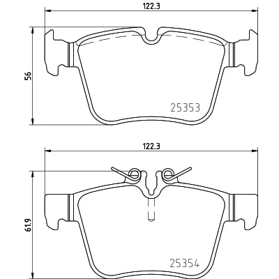 Afbeelding van HELLA PAGID 8DB 355 021 831 Remblokkenset T2379 Dikte: 16.1mm Remsysteem: Teves Geschikt voor slijtage waarschuwingscontact o.a. MERCEDES BENZ