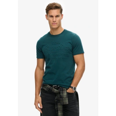 Afbeelding van Superdry Mannen Vintage Logo T shirt met Reliëfopdruk Groen Grootte: S