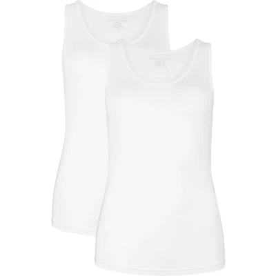 Afbeelding van Comfortabel &amp; Zijdezacht Bamboo Basics Anna Bamboe Singlet (Multipack 2 stuks) Dames Long Fit Wit S