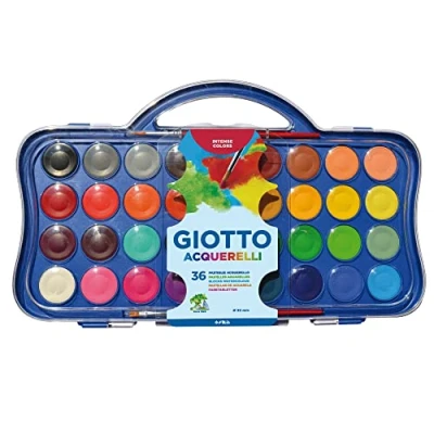 Afbeelding van Gouache Giotto 30mm doos à 36 kleuren met 2 penselen