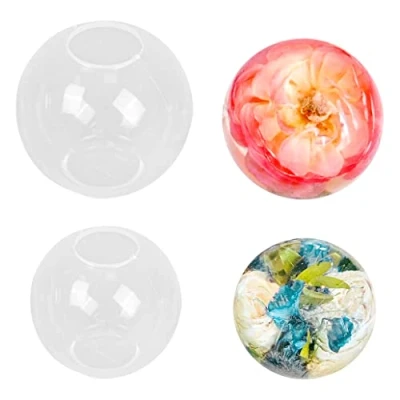 Afbeelding van iSuperb hars bal mallen siliconen mal ronde gietmallen bolvormen voor epoxy 3D kristal doe het zelf sieraden ambacht, ambachten, handgemaakte kristallen hanger (7,3 cm/9,3 cm