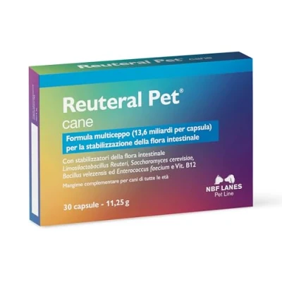 Afbeelding van NBF LANES Reuteral Pet Hond, 30 capsules, probioticum op basis van levende melkzuurfermenten om de darmflora bij honden te stabiliseren