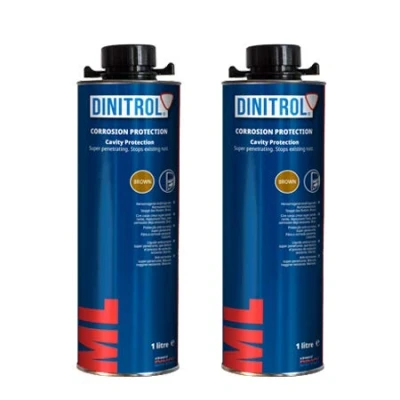 Afbeelding van REJEL 2 x DINITROL ML3125 ROESTBESTENDIGE CAVITY WAX 1LITER KAN DOOS DEURCHASSIS