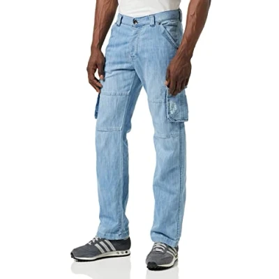 Afbeelding van Enzo Cargo Combat Jeans voor heren, Blauw (Mid Stonewash Msw), 42W / 30L