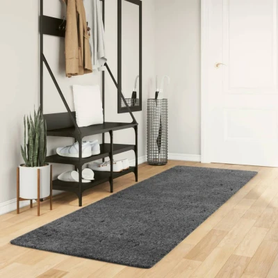 Afbeelding van Vloerkleed OVIEDO laagpolig 80x250 cm antracietkleurig