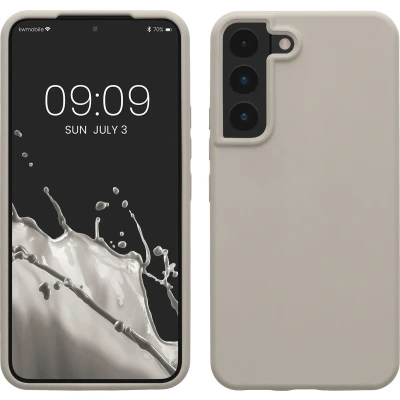 Afbeelding van kwmobile telefoonhoesje geschikt voor Samsung Galaxy S22 Hoesje met siliconen coating Smartphone case in mat beige