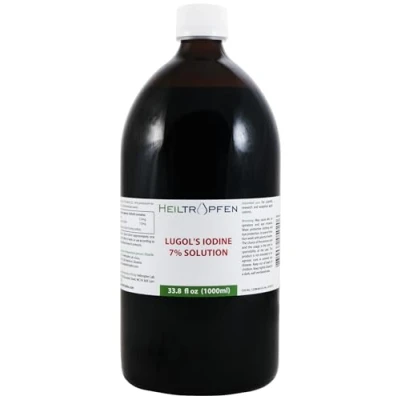 Afbeelding van 7% Lugols Lugolse jodiumoplossing 1000 ml 21% vloeibare formule elementair jodium en 14% kaliumjodide Ingrediënten van farmaceutische kwaliteit Heiltropfen®