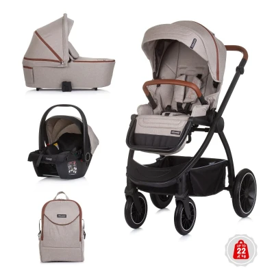 Afbeelding van Chipolino Kinderwagen Prestige 3 in 1 Tiramisu tot 22 kg