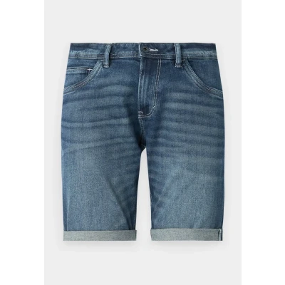 Afbeelding van TOM Tailor JOSH Regular Jeansshort, Heren, Maat: 30, Used dark stone blue denim