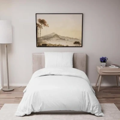 Afbeelding van Dreamzie Dekbedovertrek 135x200 cm met 1 kussensloop 80x80 Wit Bedset van 100 procent microvezel Gecertificeerd vrij chemicaliën (Oeko TEX)