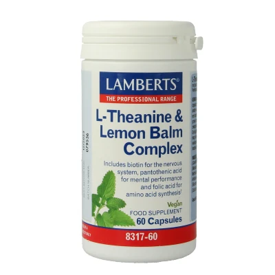 Afbeelding van Lamberts L theanine &amp; citroenmelisse complex 60 capsules