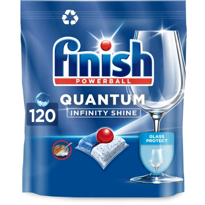 Afbeelding van Finish Powerball Quantum Infinity Shine Vaatwastabletten 120 Capsules