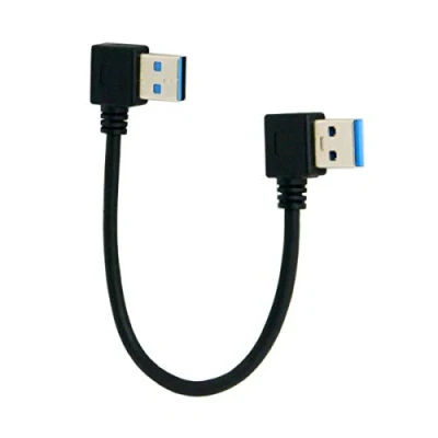 Afbeelding van Cablecc USB 3.0 Type A Mannelijke 90 Graad Links Hoek naar Rechtshoekige Verlengkabel