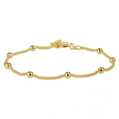 Afbeelding van zilver verguld (geel) armband bolletjes 3,0 mm 17 + 2 cm 3 micron 2103153