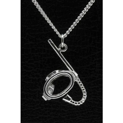 Afbeelding van Zilveren Duikbril met snorkel ketting hanger