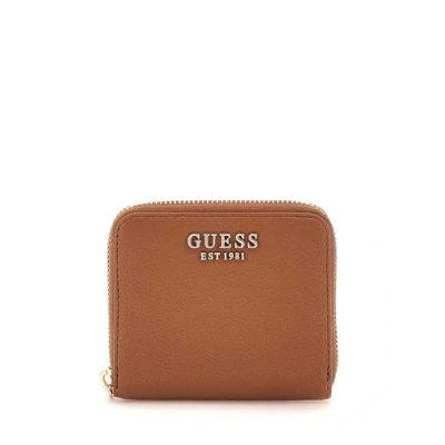 Afbeelding van GUESS Portemonnee Laurel SLG Small Zip Around Wallet Cognac Lichtbruin